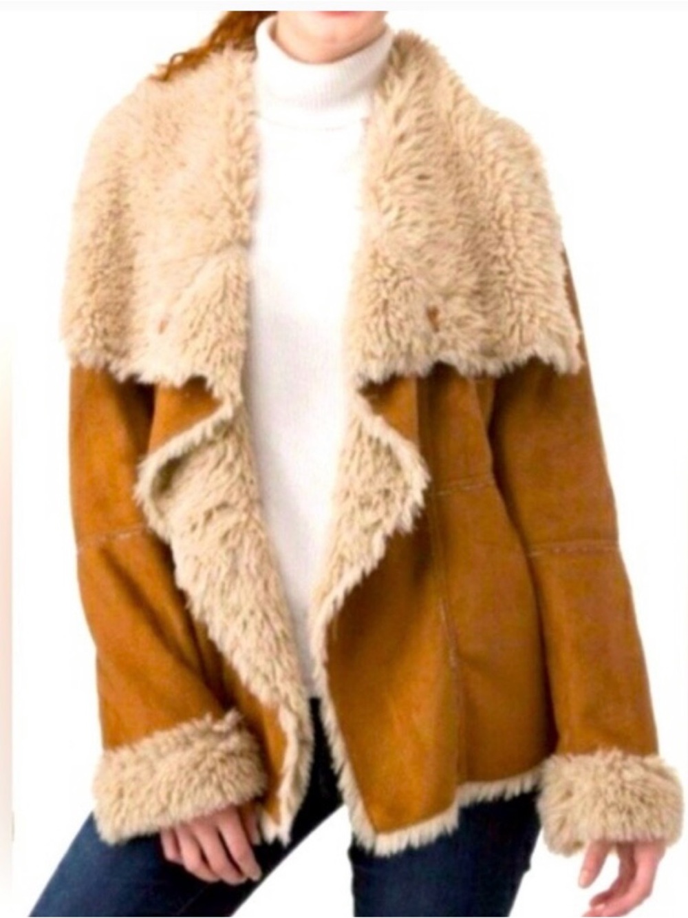 American Rag Tan Faux Fur Penny Lane Jacket- Great Condition ✨